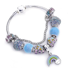 Summer Series High Quality Charm Bracelet Bangles for Women With Rainbow of Love Beads Brand Bracelet Fashion Jewelry 2024 - buy cheap