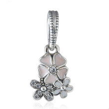 Spring Original 925 Sterling Silver Poetic Bloom Enamel Flower Pendant Charms Fit Pandora Bracelets DIY For Jewelry Making 2024 - buy cheap