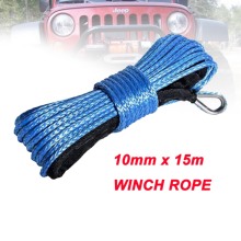 Free Shipping 10mm x 15m UHMWPE Cable Synthetic Winch Rope Towing Rope For 4x4/4WD/UTV/ATV/OFF-ROAD 2024 - buy cheap