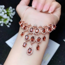 Atmospheric style, stylish new edition, 925 silver, natural garnet necklace,  professional natural gemstone monopol 2024 - buy cheap