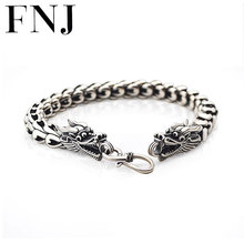 Statement Big Bracelet 925 Sterling Silver 4-8mm 18-22cm Hand Chain S925 Solid Thai Silver Interfax Dragon Bracelets Men Jewelry 2024 - buy cheap