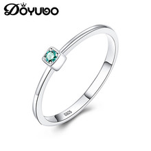 DOYUBO 2019 NEW Design Fashion Jewelry Simple Women Engagement Ring 925 Sterling Silver 5A Zircon Wedding Rings Jewelry VB335 2024 - buy cheap