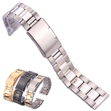 Solid Stainless Steel Watch Band Bracelet Straight End Strap 18mm 20mm 22mm 24mm Gold Silver Black Watchband Accessories 2024 - buy cheap