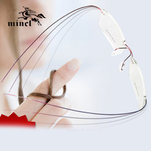 Ultra-light titanium rimless glasses frame myopia eyeglasses frame male female diamond eye box rack 2024 - buy cheap