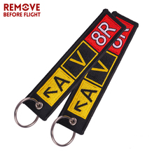 Llavero con etiqueta de equipaje para motocicletas, joyería OEM bordada, regalos de aviación, Remove Before Flifht, 1 ud. 2024 - compra barato