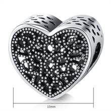 Black Heart Shape Beads fit DIY Original Bracelet Big Hole Vintage Heart Charms European Original Beads for Jewelry Making 2024 - buy cheap