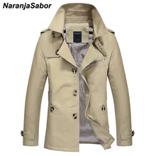 NaranjaSabor Autumn New Men's Trench Casual Jackets Windproof Coats Slim fit Male Windbreakers Plus 5XL Mens Brand Clothing N408 2024 - buy cheap