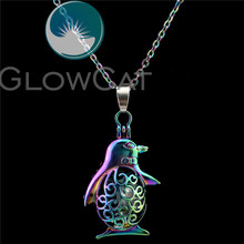 C125 Rainbow Color Penguin Beads Cage Essential Oil Diffuser Aromatherapy Stone Pearl Cage Locket Necklace Girl Party Gift 2024 - buy cheap