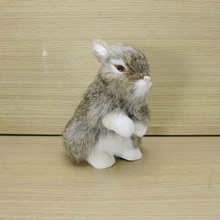 small cute simulation rabbit toy lovely khaki rabbit model gift 8x12x14cm 2024 - buy cheap