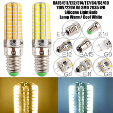 New Dimmable led corn lamp BA15/E17/E14/E12/E11/G9/G8/G4 80 LED 2835 SMD Light Bulb Silicone Lamp 110V/220V 5pcs/lot 2024 - buy cheap