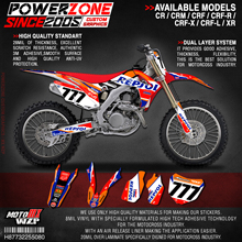 PowerZone Custom Team Graphics Backgrounds Decals 3M Stickers Kit For HONDA CRF250R 2014-2017 CRF450R 2013-2016 080 2024 - buy cheap