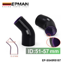 Epman-2 "a 2.25" 51-57mm 4-ply silicone 45 graus cotovelo mangueira redutor preto para bmw e46 m3/330/328/325 m52 m54 EP-SS45R5157 2024 - compre barato
