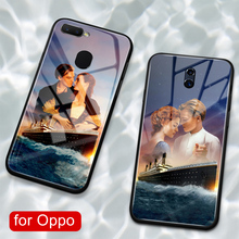 Funda trasera de cristal para Oppo R9, carcasa de película titanic jack y rose para Oppo R9, R9S, R11, R11S Plus, R17, R15, F9 Pro, Find X, A7X, Reno 2024 - compra barato