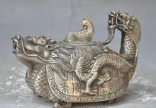 Copper Statue Crafts statue marked china silver Dragon turtle Phoenix bird statue Teapot Tea maker Kettle halloween 2024 - buy cheap