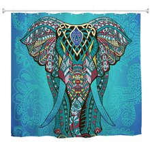 Goodbath Elephant Shower Curtain, Indian Bohemian Boho Waterproof Polyester Fabric Bathroom Bath Curtains Blue 2024 - buy cheap