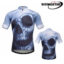 Weimostar-Camiseta de ciclismo para hombre, Maillot de color gris con estampado de calavera para montar en bicicleta de montaña 2024 - compra barato