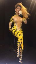 Mulheres novas listras de tigre sexy macacões strass roupa trajes desempenho dj ds mostrar cantor dança discoteca palco barra estrela 2024 - compre barato