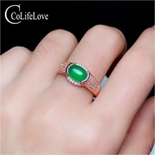 CoLife Jewelry 925 Silver Gemstone Ring for Woman 6mm*8mm Natural Green Chalcedony Silver Ring Sterling Silver Gemstone Ring 2024 - buy cheap