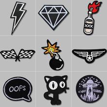 Diy Vintage Bomb Patch Clothes Embroidered Iron On Patches For Clothing Retro Stripes Motif Appliques Parches Ropa Plancha 2024 - buy cheap