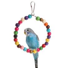 Pet Bird Parrot Cage Perch Stand Platform Paw Grinding Chew Bite Playing Toys Parrot Bites Parakeet Swing Rings Colorful Balls 2024 - buy cheap