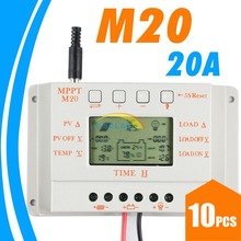 10 шт. 20A ЖК-контроллер заряда MPPT20 12 В 24 В автоматическая работа солнечная панель батареи зарядное устройство контроллер для солнечной системы PV 2024 - купить недорого