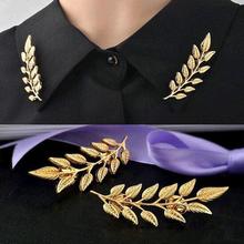 Unisex Simple Brooch Chic Leaf shape shirt sweater Collar Lapel Pin clothing accessories brooch jewelry 2024 - buy cheap