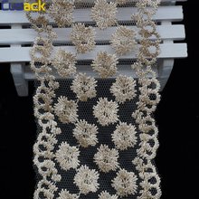 2 yards 7.5 cm Gold Line Lace Ribbon Trims for Hair Accessories Trimmings Applique Polyester Gold Line Sewing DIY Crafts 2024 - buy cheap