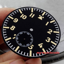 47.5mm sterile black Dial fit Unitas ETA 6498 ST movement Watch D15 2024 - buy cheap