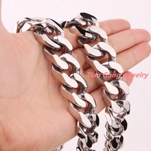 7-40" 21mm 440g Huge Heavy Newest 316L Stainless Steel Silver Color Polished Curb Cuban Chain Men's Necklace Christmas Gift 2024 - buy cheap