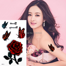 1 borboleta rosa folha 3D Totem Tatuagem temporária adesivo preto Tatuagem Tatuagem Body Art tatoo mulheres Temporaria 2024 - compre barato