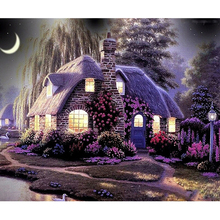 DIY Diamond Embroidery Purple house Full Square/round Diamond Painting Cross Stitch Kit  Mosaic Home Decor 2024 - buy cheap