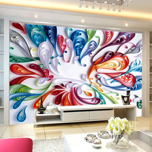 Papel tapiz 3d colorido para sala de estar, mural grande de Papel tapiz 3d, foto de pared 3d, murales abstractos de gota de agua 2024 - compra barato