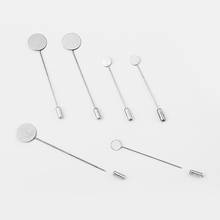 Wholesales 10pcs Antique Silver Color Coat Hat Lapel Hijab Brooches Pin & Protector Blank Stick Pin Brooch 2024 - buy cheap