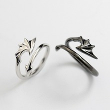 Fashion Enamel Couple Rings Stainless Steel Rings Romantic Angel Devil Wings Rings Engagement Wedding Couples Rings 2024 - buy cheap