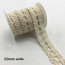 2 Yards/lot 22mm Wide Apparel Sewing Fabric Trim Cotton Crocheted Lace Fabric Ribbon Handmade Accessories #FF19 2024 - buy cheap