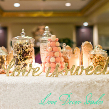 4.5"tall FREESTANDING "Love Is Sweet" Sign Set  Wedding Sign for Candy Desser  or Wedding Table Decor - Wooden Signs for Wedding 2024 - купить недорого