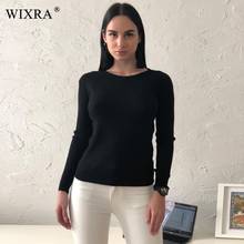 Wixra Warm and Charm Womens Sweater Essential Tops Solid Boat Neck Long Sleeve Knitted Ribbed Pullovers Basic Sweaters for Women 2024 - buy cheap