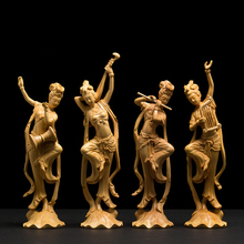 4 estatua de Yoga hermosa, escultura de madera de Tailandia, artesanía tallada, decoración de jardín 2024 - compra barato
