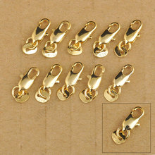 24Hours Free Shipping 20Pcs  Yellow Gold Filled Lobster Clasp   Connecter Lin Jewelry Necklace Bracelet   Stamped Tag 2024 - buy cheap