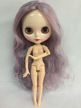 Muñeca de fábrica con pelo para niñas, cuerpo articulado, desnuda, muñeca blyth, púrpura, adecuado para cambio artesanal, BJD juguete, Envío Gratis 2024 - compra barato