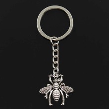 Fashion Bee Bug 26x25mm Pendant 30mm Key Ring Metal Chain Silver Color Men Car Gift Souvenirs Keychain Dropshipping 2024 - buy cheap