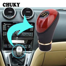 CHUKY-pomo de palanca de cambios Manual de coche, pomo de palanca de cambios Artificial de madera de Durazno, Bola de mano para Ford Focus 2 3 VW Passat B6 B5 B7 B8 Toyota 2024 - compra barato