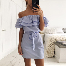 Casual Summer Dress Women Clothes 2019 Sexy Off Shoulder Backless Ruffles Dresses Short Vestidos De Festa Verano Robe Femme Ete 2024 - buy cheap