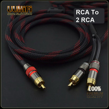 U110 cabo adaptador rca y de alta fidelidade, subwoofer, cabo 1 rca para 2 rca de cabo de áudio 2024 - compre barato