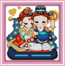 Korean wedding (5) cross stitch kit 14ct 11ct count print canvas stitches embroidery DIY handmade needlework plus 2024 - buy cheap