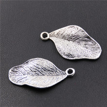 20PCS Metal Charms Silver Color Color Leaf Pendants Jewelry Findings And Components Fit Necklaces And Bracelets Making A2358 2024 - buy cheap