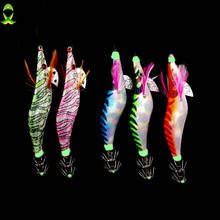 JSM 5 Pcs/lot luminous squid hook Jigs Lure Shrimp lifelike Luminous wood Hooks Bait Glow In the Dark 2024 - buy cheap