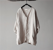 Simply Design Original Cotton Linen Women Loose Shirt Long Sleeve Spring Summer Comfortable Casual Blouse Camisa Social Femme 2024 - buy cheap
