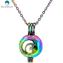 C299 COLORS MamaMoon and her baby star Locket Necklace Pendant Aroma Essential Oil Diffuser Locket Necklace 2024 - buy cheap