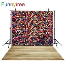 Funnytree background photophone rose wall wood spring wedding photography backdrops photocall fond photo studio photobooth 2024 - buy cheap
